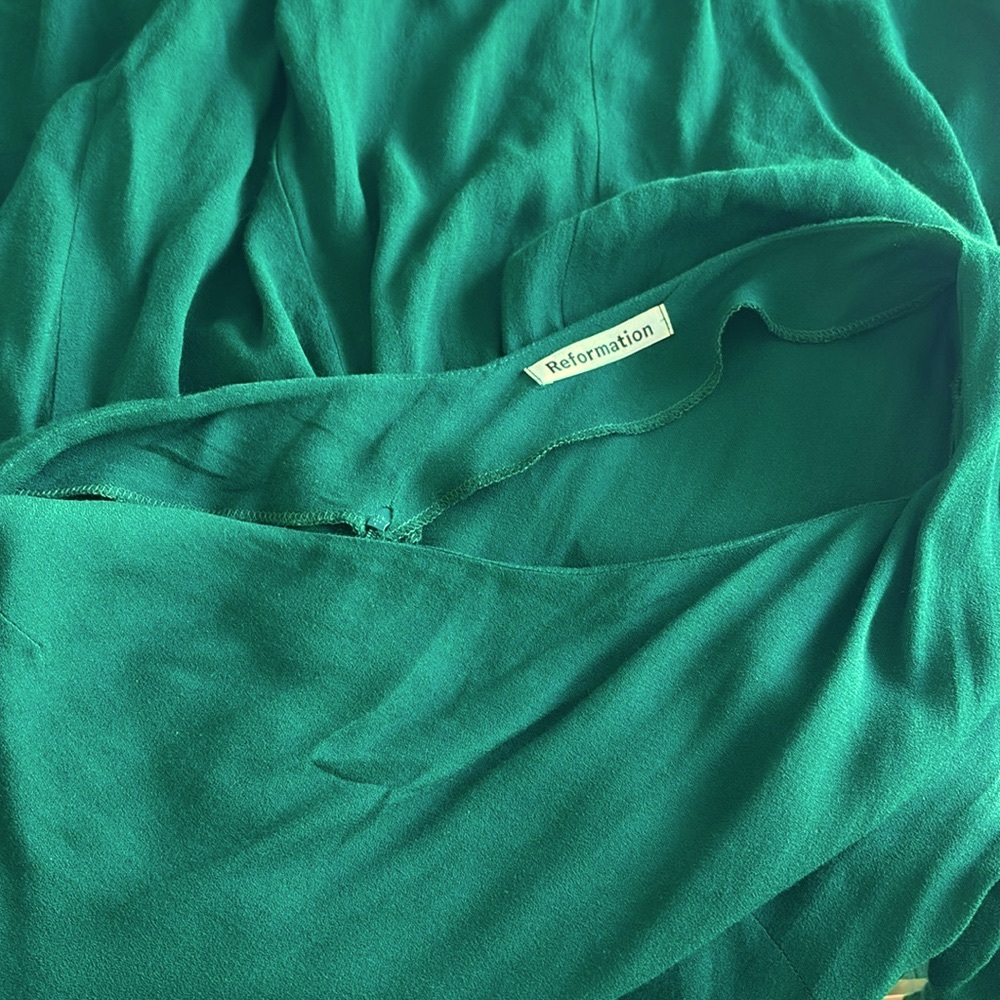 reformation lawrence dress / size 6 / emerald green - Picture 7 of 10